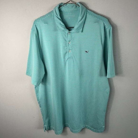 Vineyard Vines Mens Striped Pattern Collared Shirt Mint Green Size XL - Picture 9 of 9